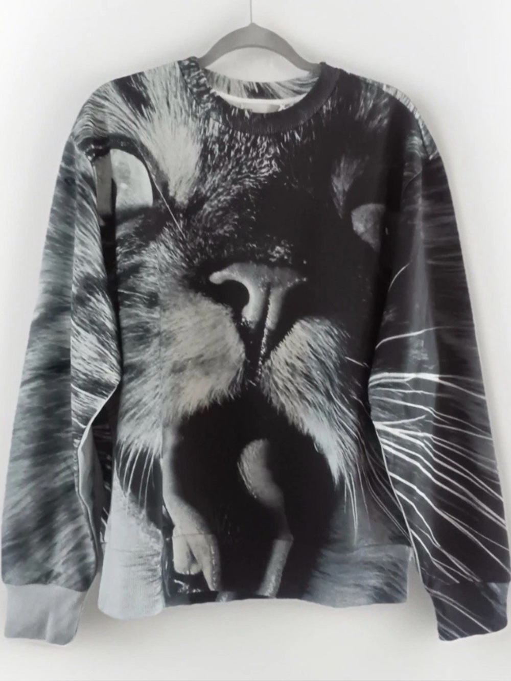 NWT TORY BURCH LTD ED. LONG SLEEVE CAT PORTRAIT CREW NECK TOP LARGE